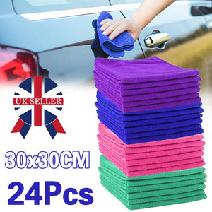24Pc Microfibre Cloths Home Kitchen Cleaning