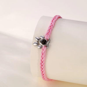 Beaded Personalized Photo Projection Bracelet Custom Photo Dog Paw Bracelet Pet Photo Necklace Cat PawPendant Commemorative Gift
