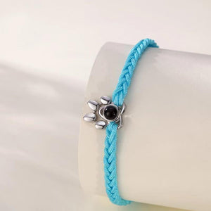 Beaded Personalized Photo Projection Bracelet Custom Photo Dog Paw Bracelet Pet Photo Necklace Cat PawPendant Commemorative Gift